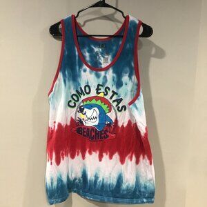 Isaac Morris XXL Mens Tank - COMO ESTAS? Graphic - Multicolor Tye Dye